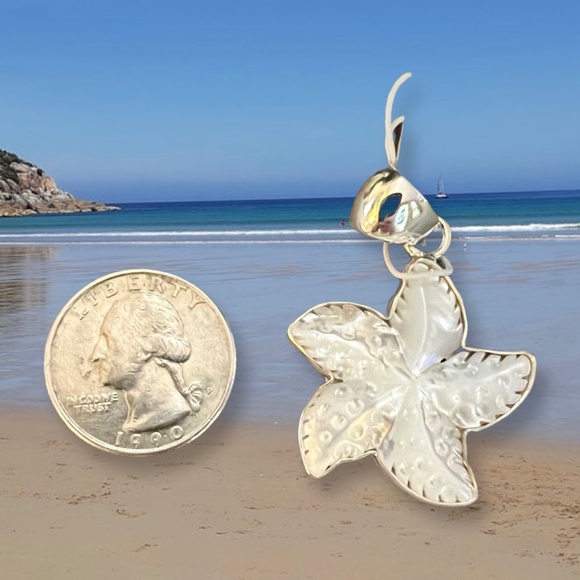 Sterling Silver Mother of Pearl Starfish Pendant - Picture 2 of 4